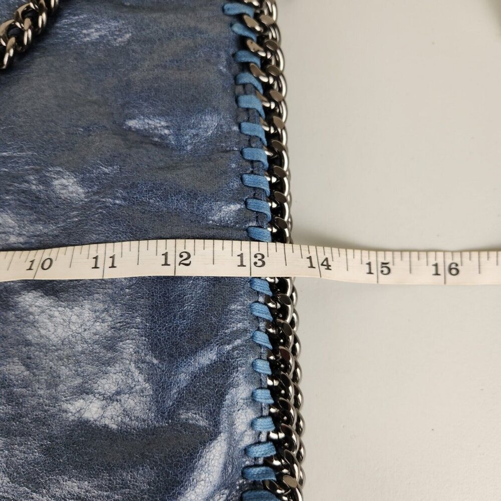 Stella McCartney Shoulder Bag Womens Blue Falabella Metallic Shaggy Deer Chain - Picture 5 of 14